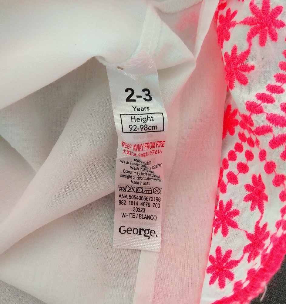 Белая юбка с яркой вышивкой george р. 2-3 года фото №5